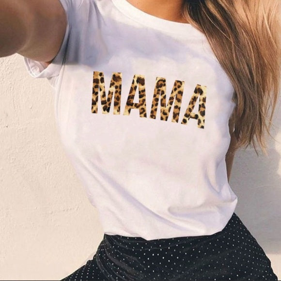 White Mama Crew Neck T-Shirt